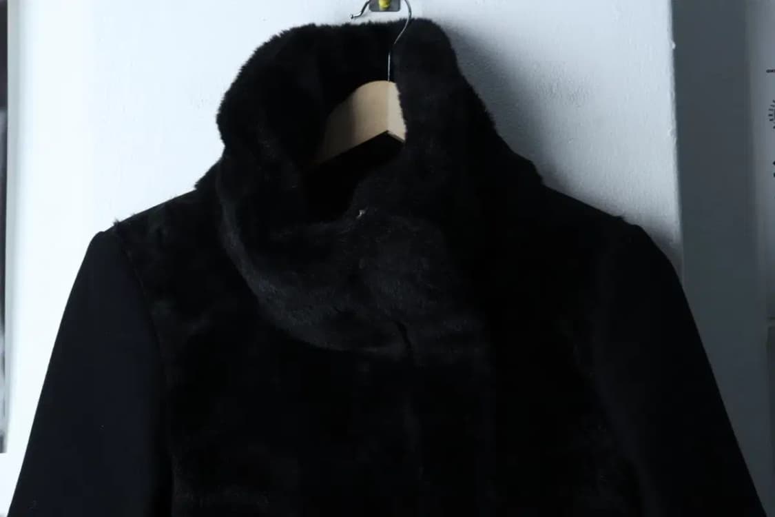 W(XS-S) 더쿠플스 코트자켓 캐시미어 블랙 숏 퍼-17060 상품이미지3