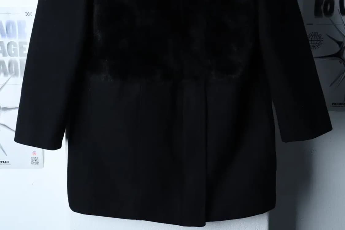 W(XS-S) 더쿠플스 코트자켓 캐시미어 블랙 숏 퍼-17060 상품이미지4