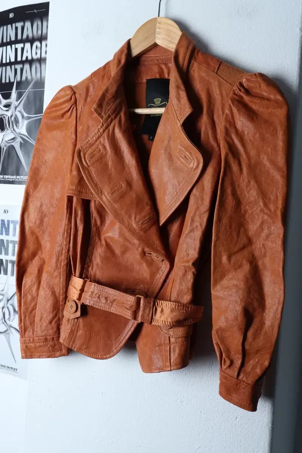 W(S) 오즈세컨 집업 바람막이 점퍼자켓 레더 브라운 카멜-17064 상품이미지1