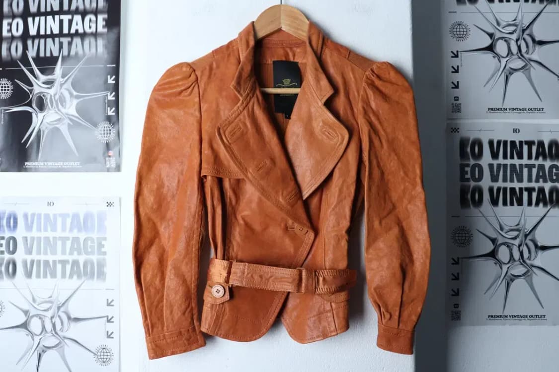 W(S) 오즈세컨 집업 바람막이 점퍼자켓 레더 브라운 카멜-17064 상품이미지2