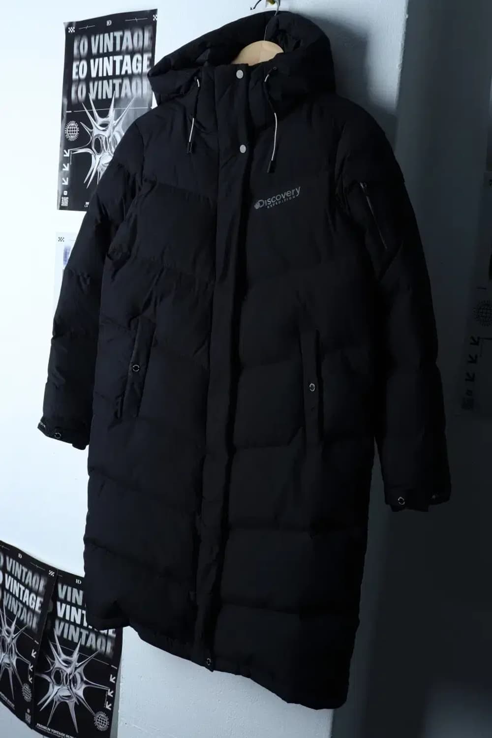 W(M) 디스커버리 패딩 점퍼자켓 덕다운 블랙 롱 올드스쿨-17177 상품이미지1