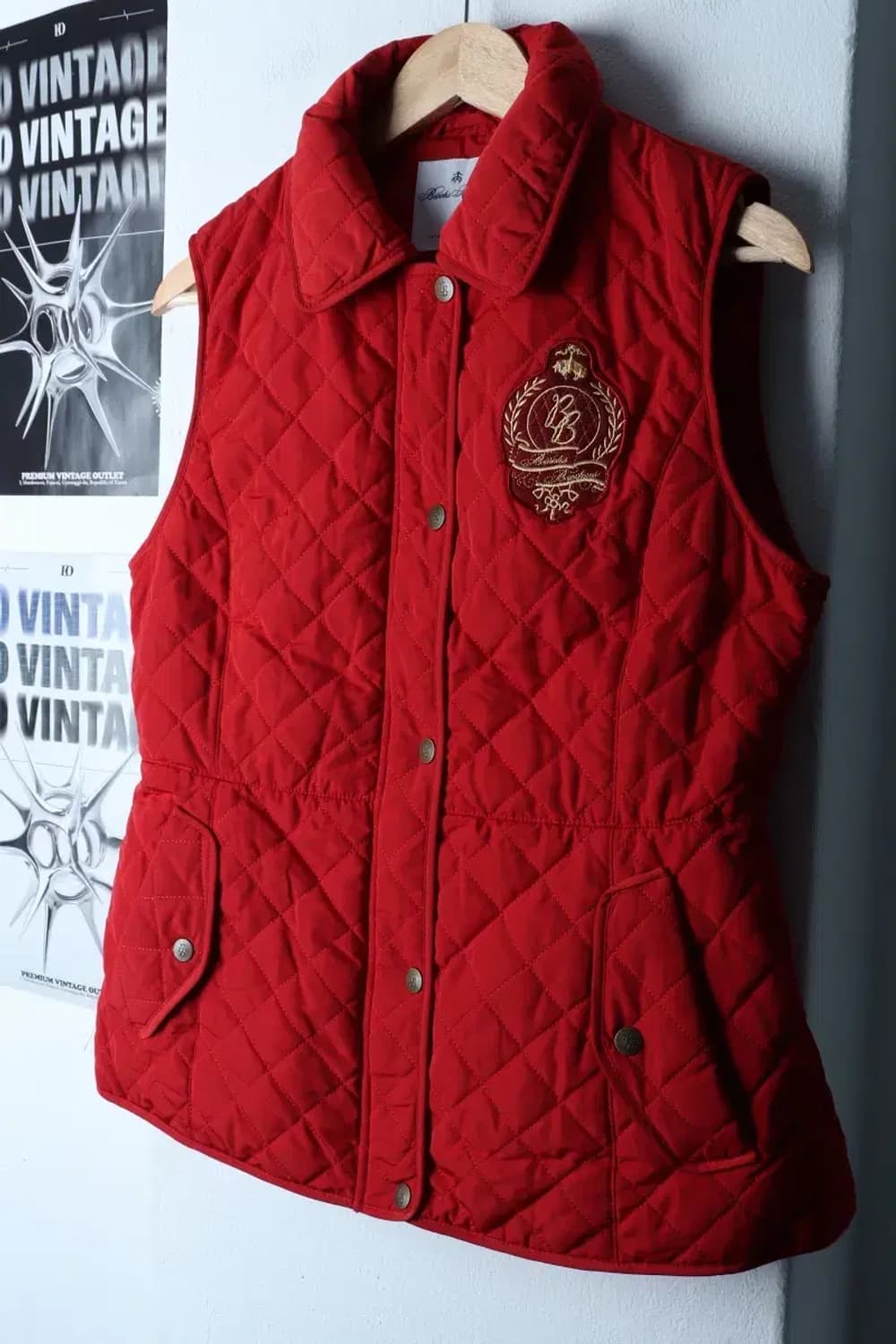 W(M) 브룩스브라더스 패딩 점퍼자켓 조끼 레드 구스다운-17178 상품이미지1