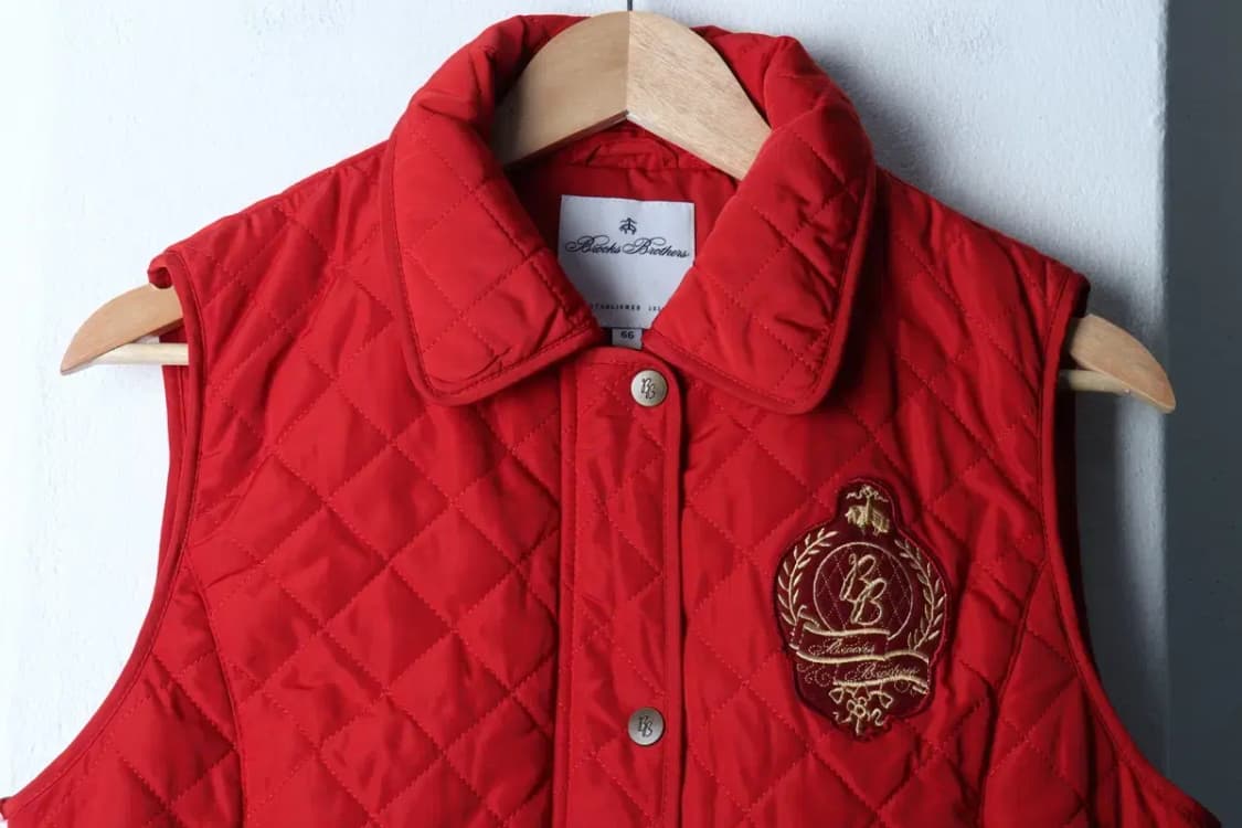 W(M) 브룩스브라더스 패딩 점퍼자켓 조끼 레드 구스다운-17178 상품이미지3