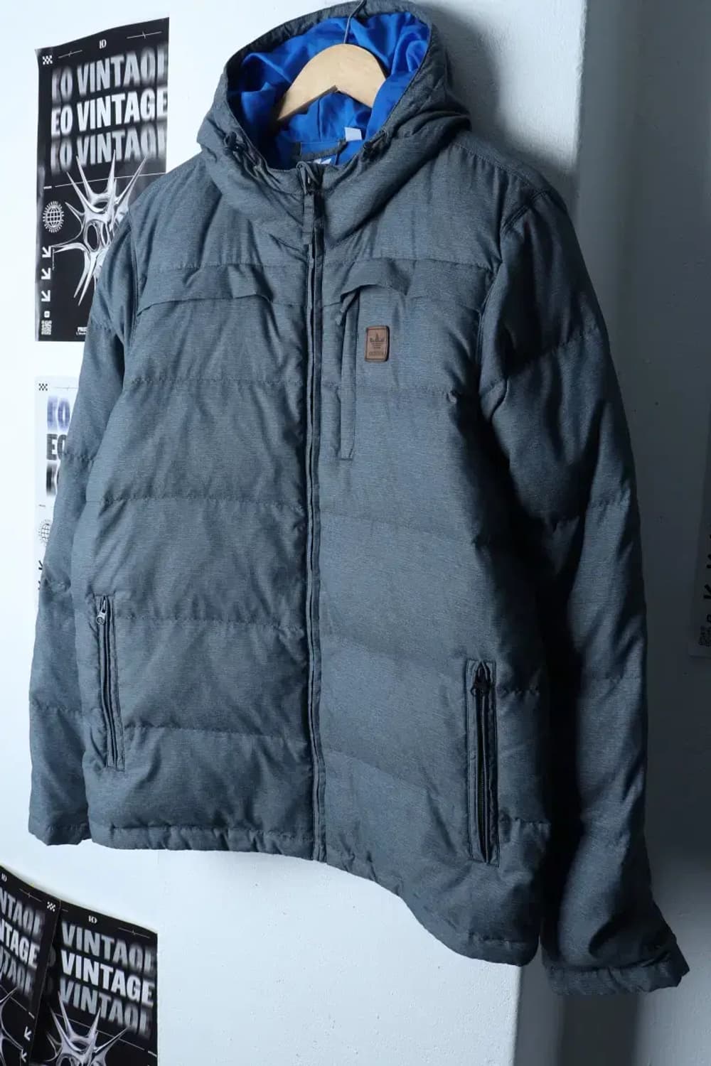 (L-XL) 아디다스 패딩 점퍼자켓 오리지널 차콜 블루 덕다운-1717C 상품이미지1