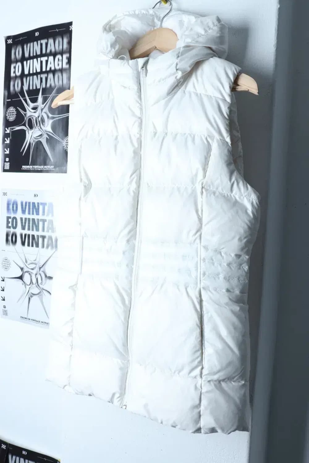 W(M) 아디다스 패딩 점퍼자켓 조끼 덕다운 화이트-1717D 상품이미지1