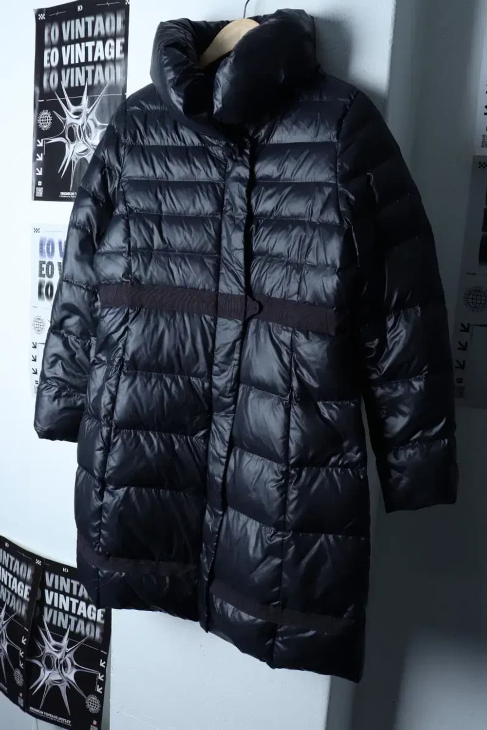 W(S-M) 레노마 패딩 점퍼자켓 덕다운 딥네이비 롱 벨티드-17180 상품이미지1