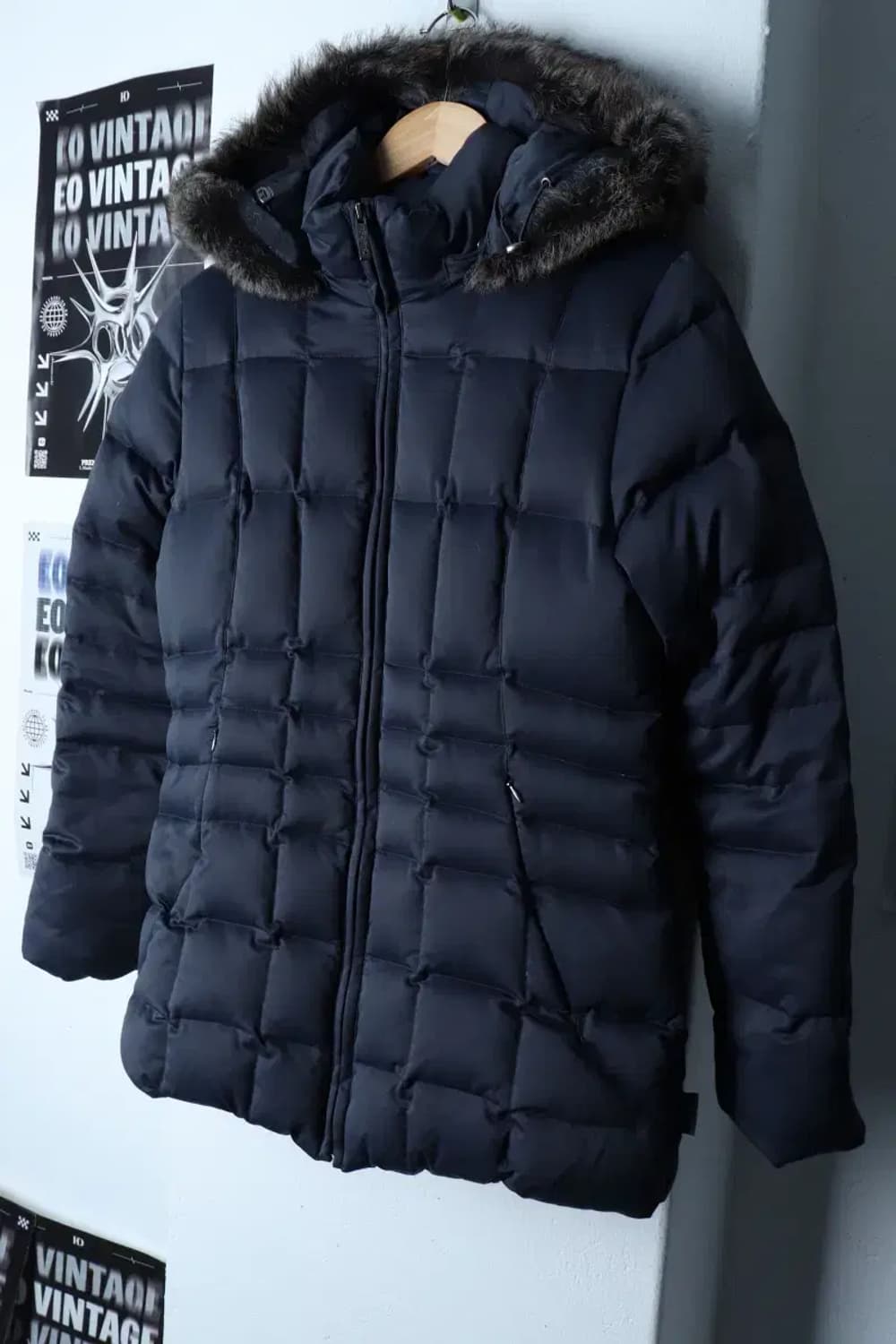 W(XS-S) 캘빈클라인 패딩 점퍼자켓 퀄팅 덕다운 네이비 퍼-17181 상품이미지1