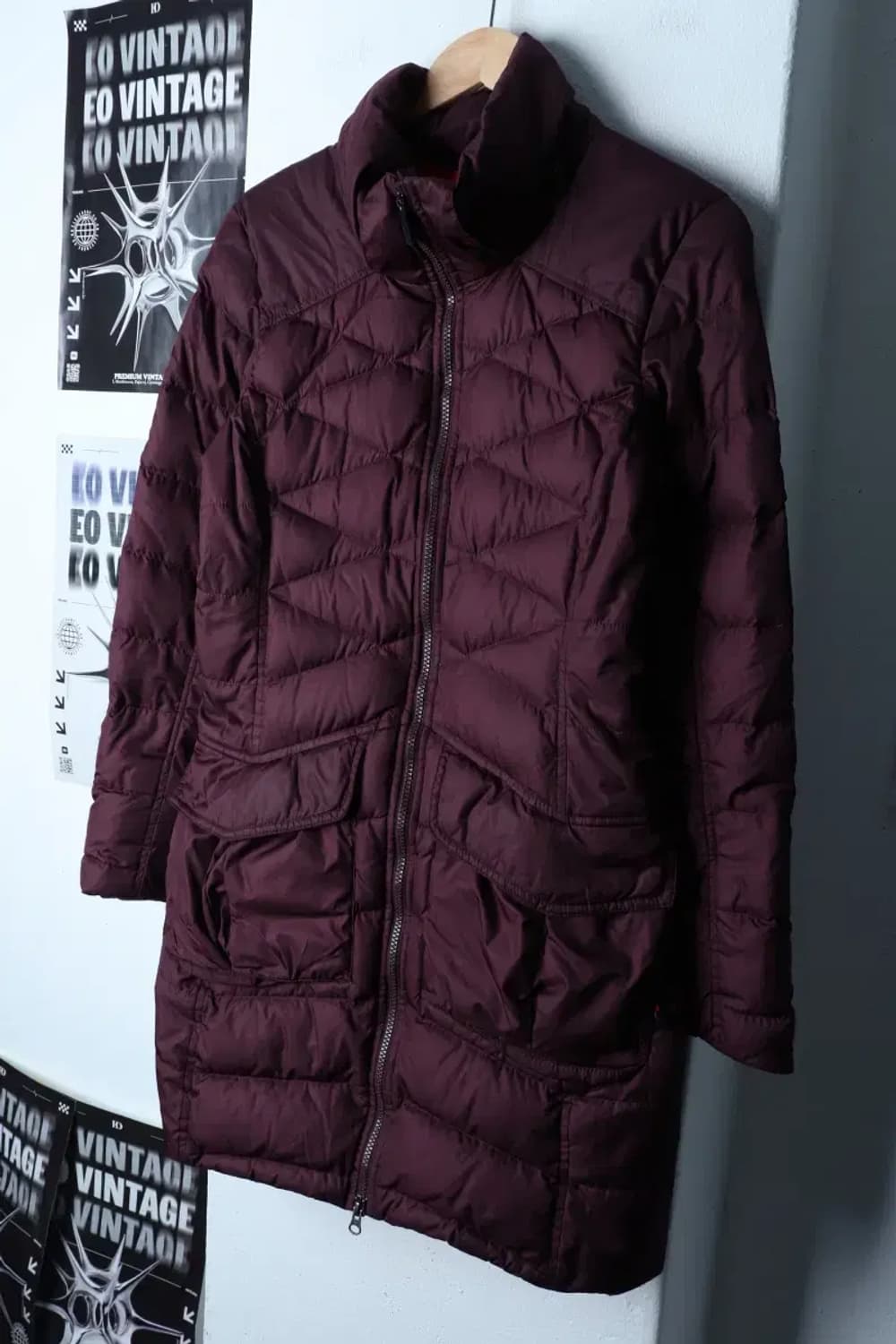W(L) 나이키 패딩 점퍼자켓 덕다운 버건디 롱-17183 상품이미지1