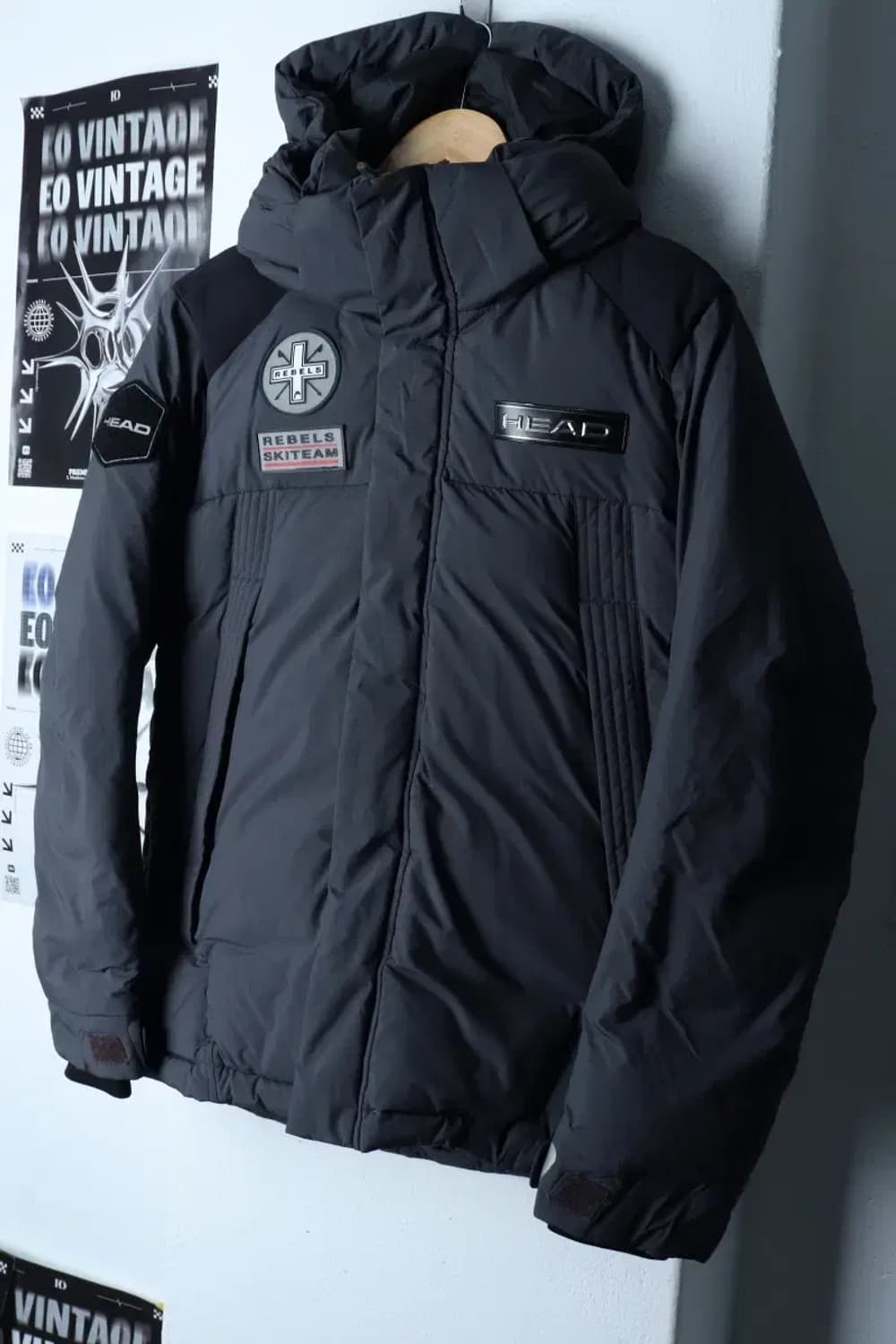 (S-M) 헤드 패딩 점퍼자켓 덕다운 그레이 올드스쿨-17185 상품이미지1