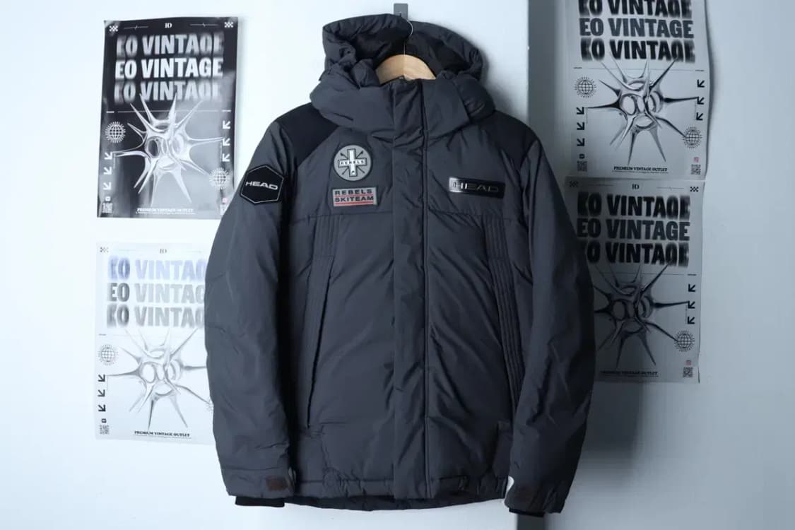 (S-M) 헤드 패딩 점퍼자켓 덕다운 그레이 올드스쿨-17185 상품이미지3