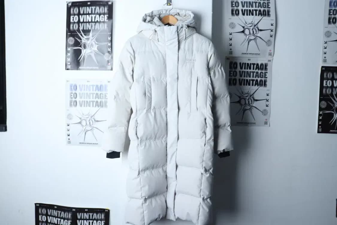 W(S) 게스 패딩 점퍼자켓 덕다운 화이트 롱 올드스쿨-1718A 상품이미지2