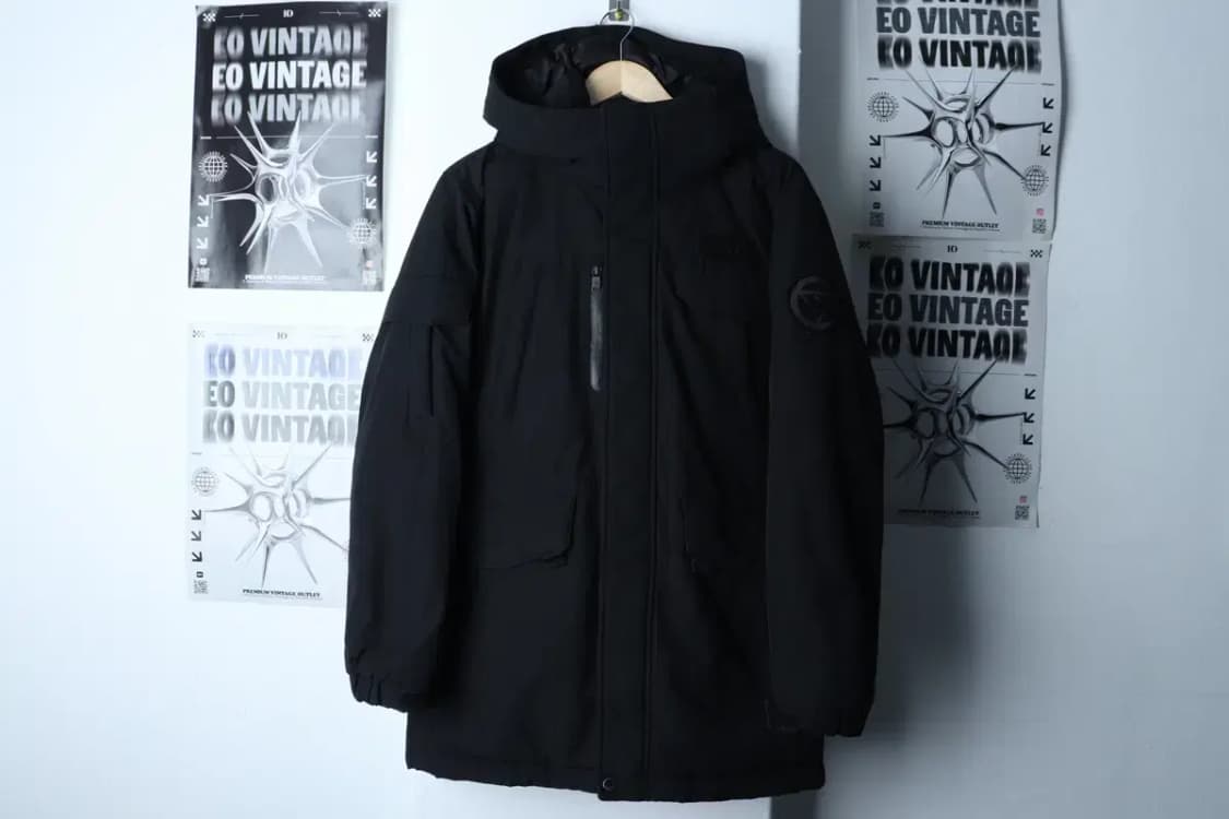 (L-XL) 게스 패딩 점퍼자켓 유틸 덕다운 블랙 올드스쿨-1718C 상품이미지2