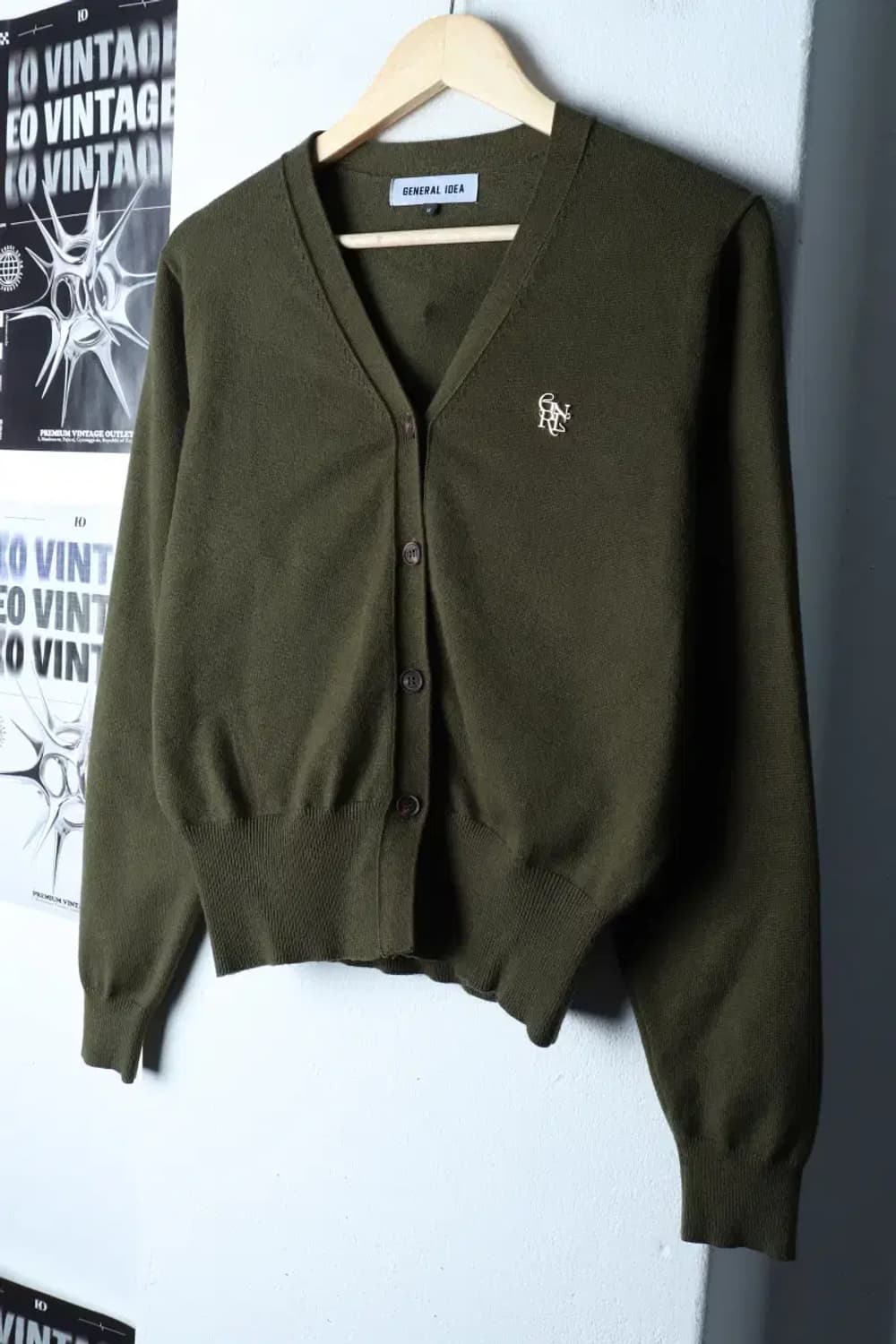 W(M) 제너럴 아이디어 니트 가디건 크롭 그린 말차맛-171CA 상품이미지1