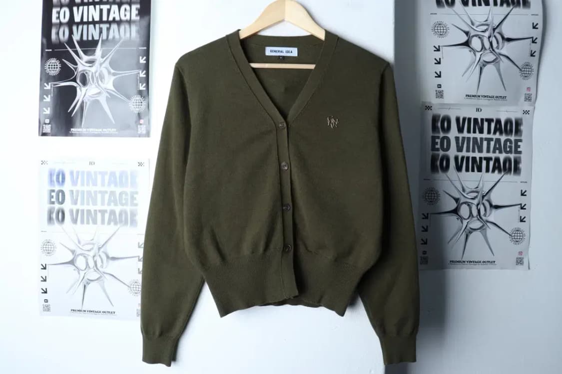 W(M) 제너럴 아이디어 니트 가디건 크롭 그린 말차맛-171CA 상품이미지2