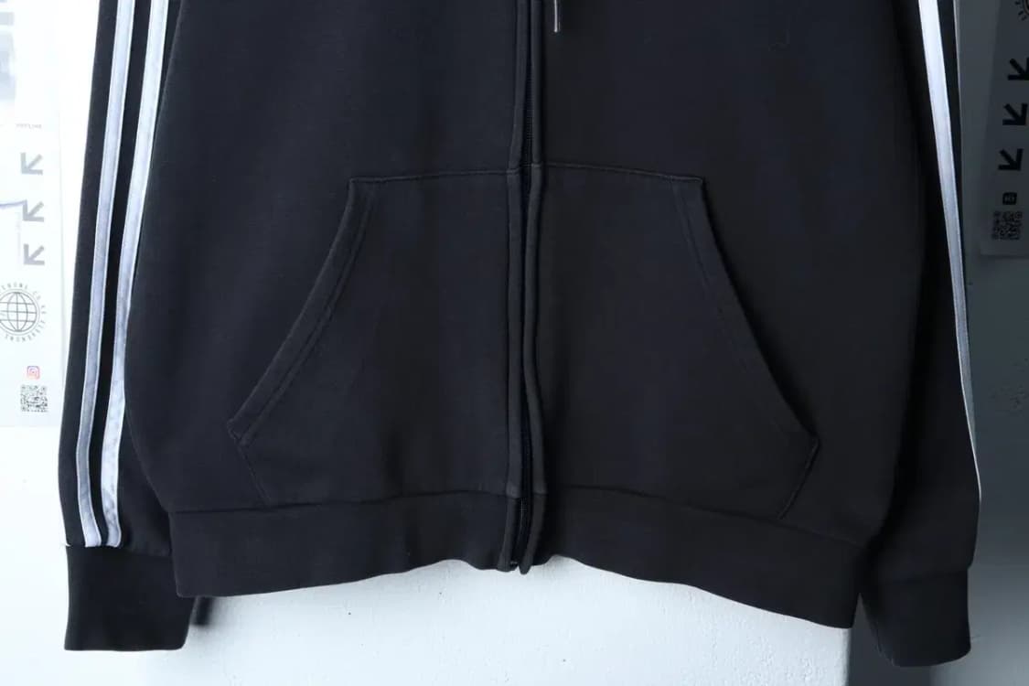 (XL) 아디다스 후드집업 작은사용감 블랙 삼선 올드스쿨-171CC 상품이미지4