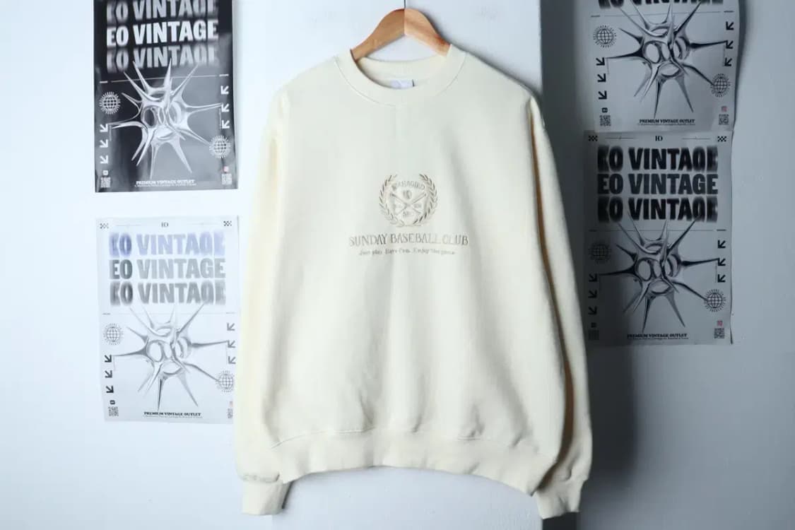 (S) 마하그리드 맨투맨 티셔츠 새상품 아이보리 크림 기모-171CD 상품이미지2