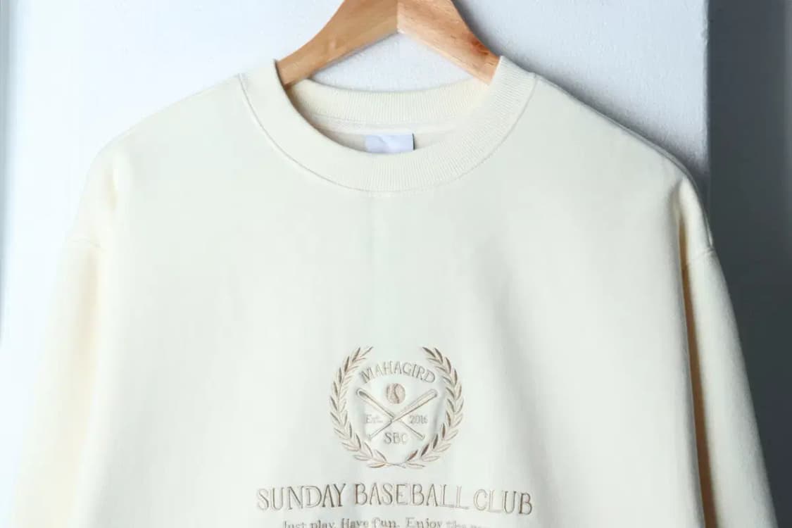 (S) 마하그리드 맨투맨 티셔츠 새상품 아이보리 크림 기모-171CD 상품이미지3