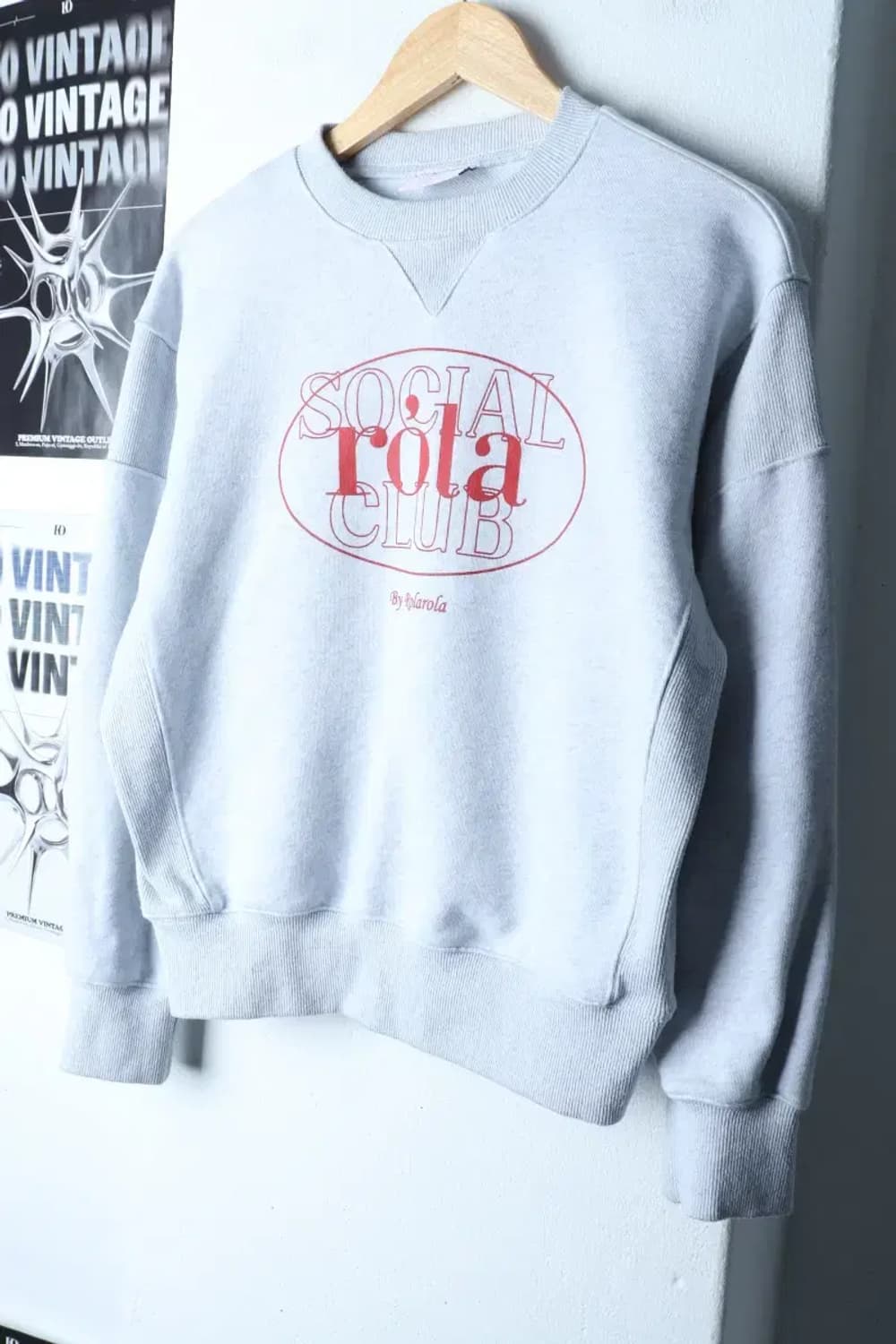 W(S) 로라로라 맨투맨 티셔츠 빅로고 멜란지그레이 키치-171CE 상품이미지1