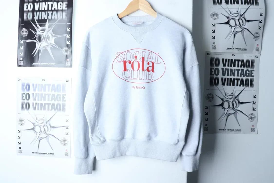 W(S) 로라로라 맨투맨 티셔츠 빅로고 멜란지그레이 키치-171CE 상품이미지2