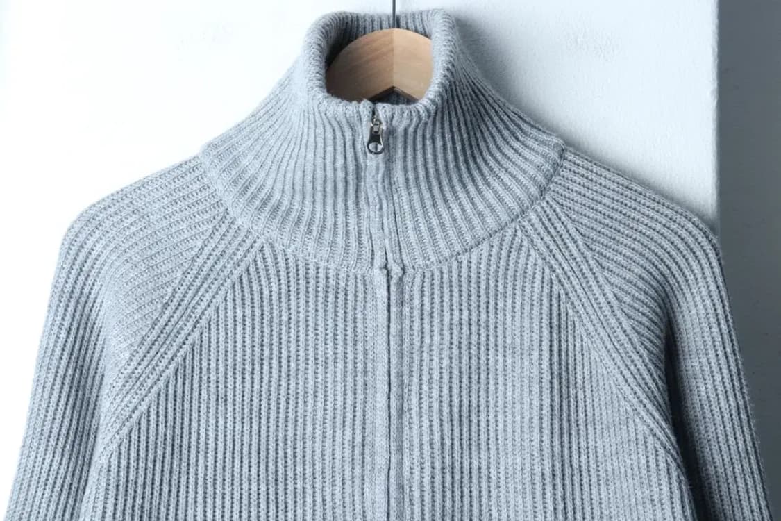 W(F) 로제플란츠 니트 가디건 풀집업 그레이 크롭 놈코어-171CF 상품이미지3