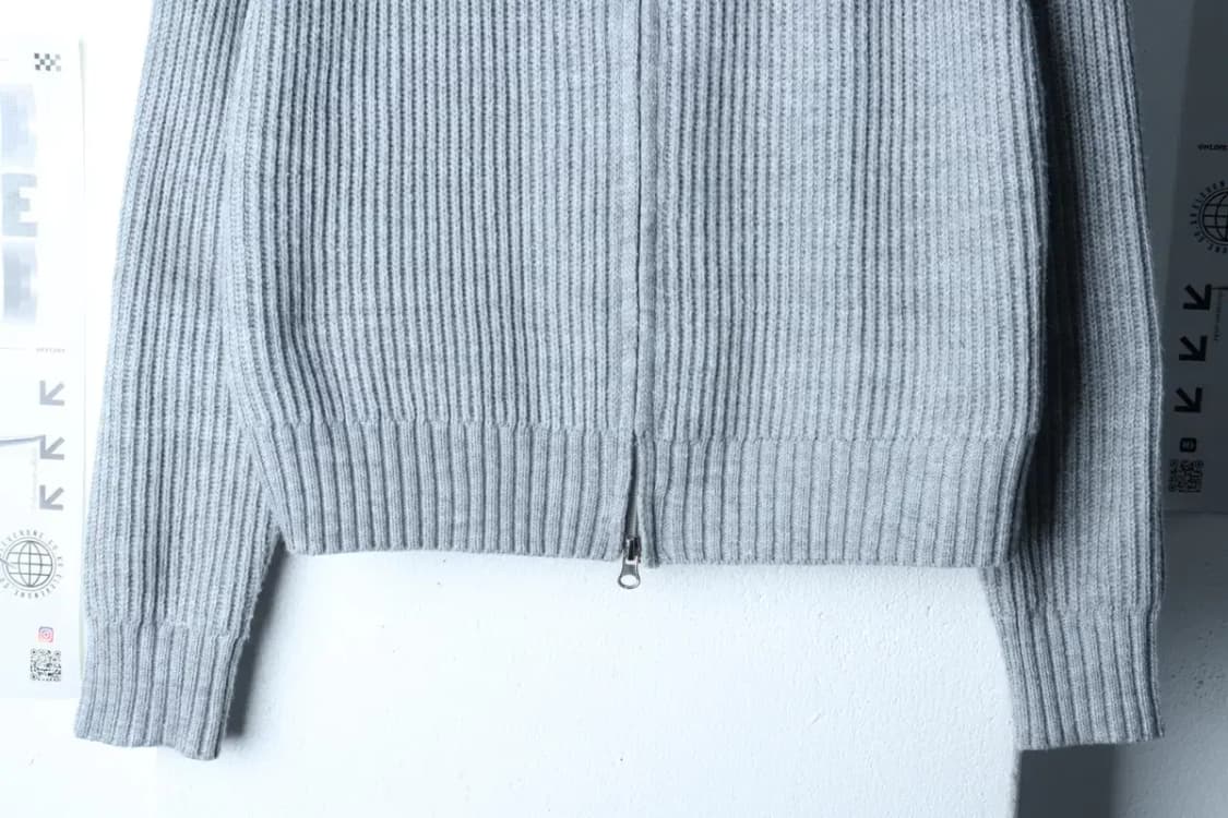 W(F) 로제플란츠 니트 가디건 풀집업 그레이 크롭 놈코어-171CF 상품이미지4
