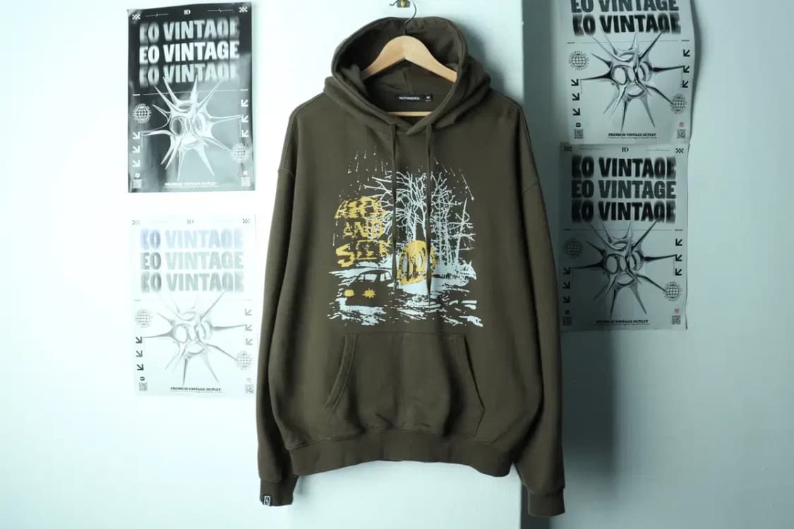 (M-L) 낫포너드 후드티셔츠 루즈핏 카키 스트릿-171D1 상품이미지2