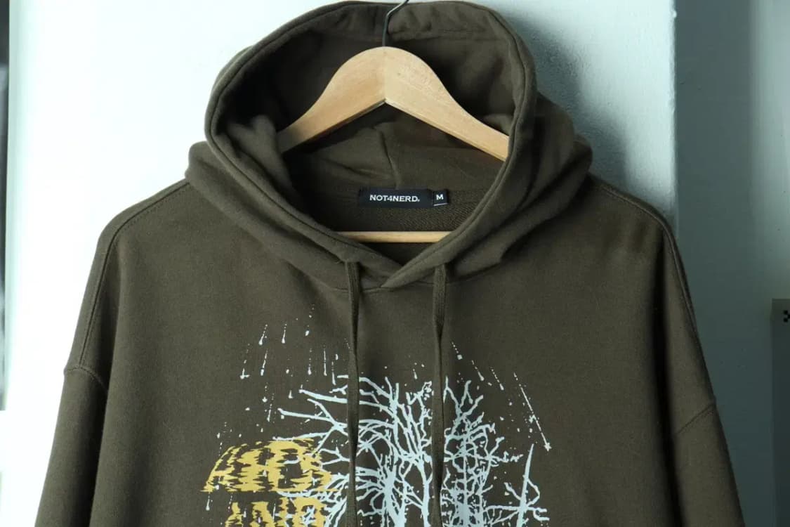 (M-L) 낫포너드 후드티셔츠 루즈핏 카키 스트릿-171D1 상품이미지3
