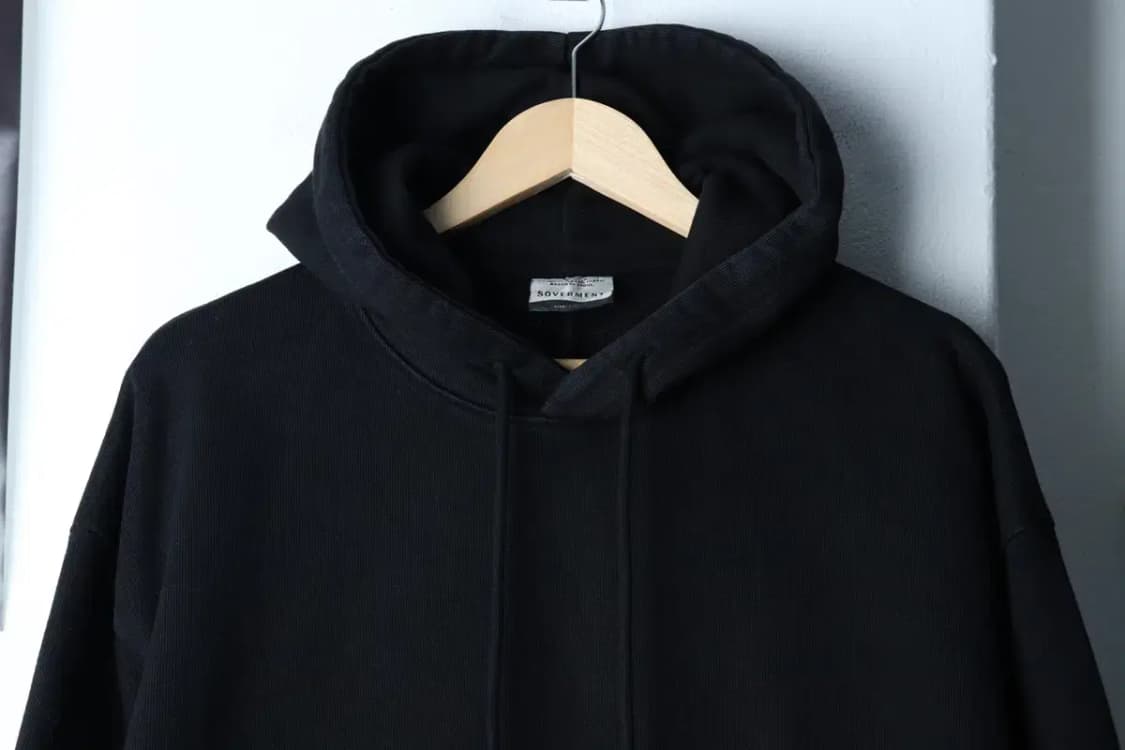 (S-M) 소버먼트 후드티셔츠 블랙 무지 헤비-171D5 상품이미지3
