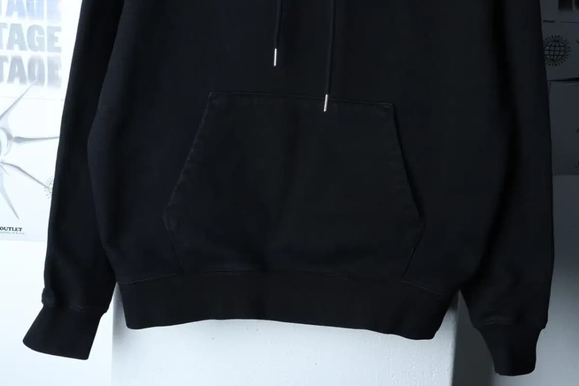 (S-M) 소버먼트 후드티셔츠 블랙 무지 헤비-171D5 상품이미지4