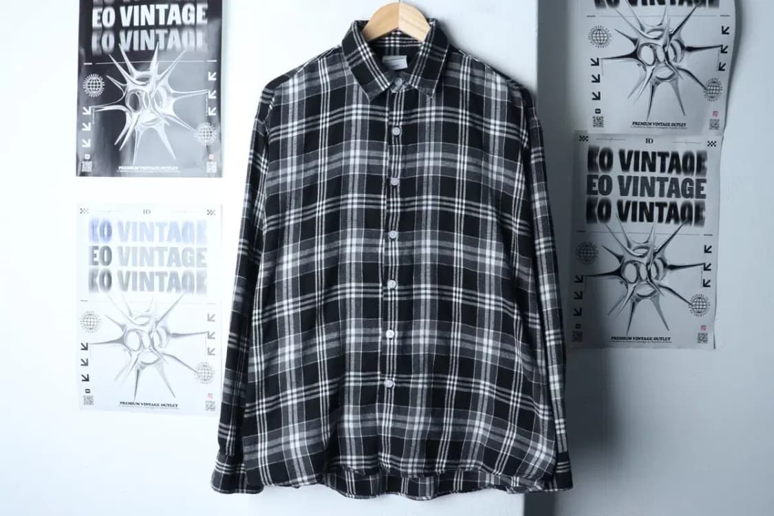 (M) 필루미네이트 셔츠 남방 체크 플란넬 블랙-171D7 상품이미지2