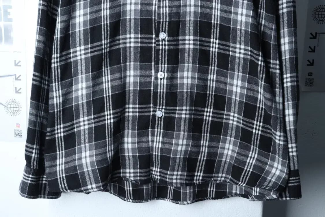 (M) 필루미네이트 셔츠 남방 체크 플란넬 블랙-171D7 상품이미지4