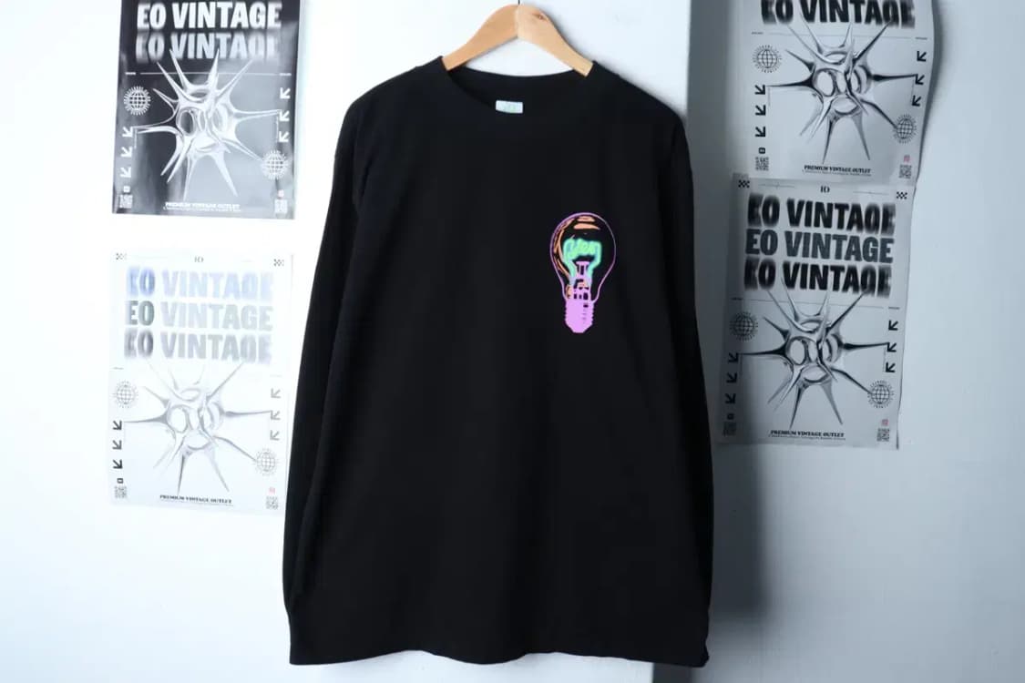 (XL) 예스아이씨 긴팔티셔츠 빅프린팅 블랙 스트릿-171D8 상품이미지2