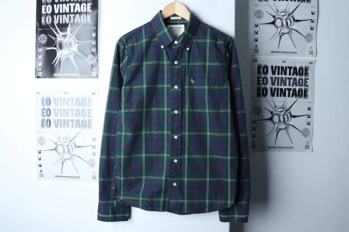 (M-L) 아베크롬비 셔츠 남방 체크 그린 아메카지-171DB 상품이미지2