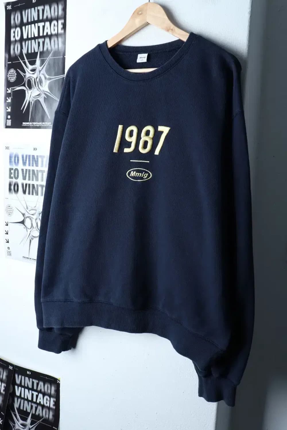 (L-XL) 엠엠엘지 맨투맨 티셔츠 루즈핏 네이비 올드스쿨-171DC 상품이미지1