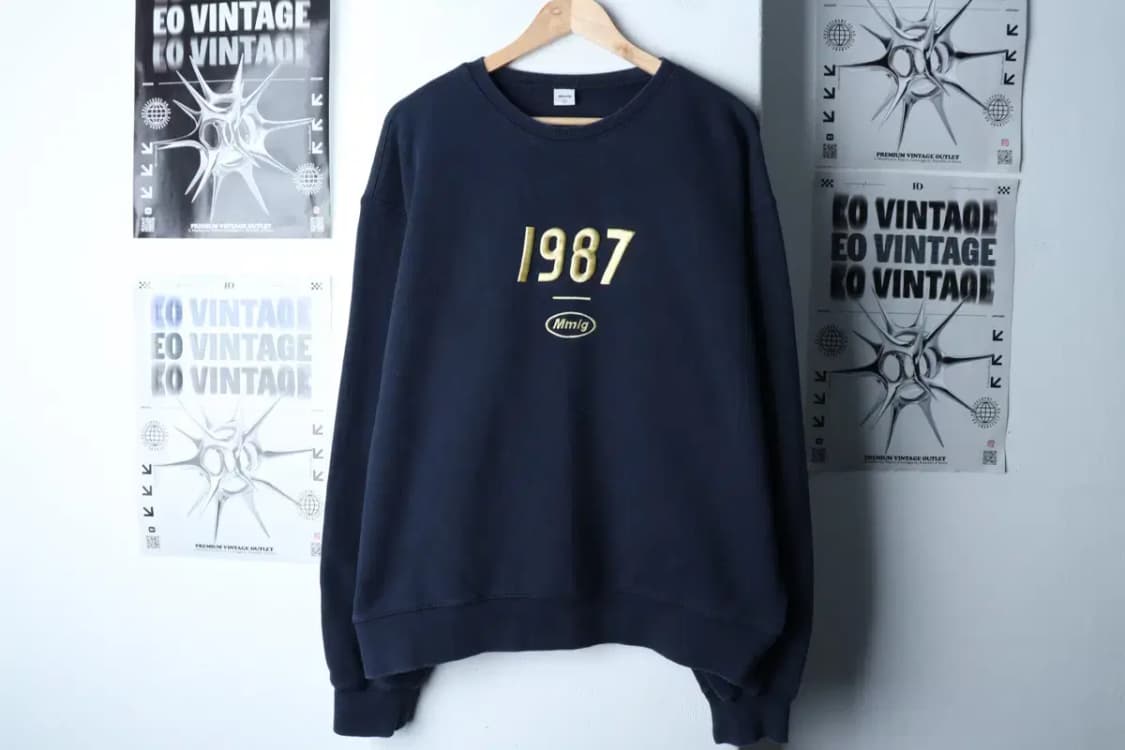 (L-XL) 엠엠엘지 맨투맨 티셔츠 루즈핏 네이비 올드스쿨-171DC 상품이미지2