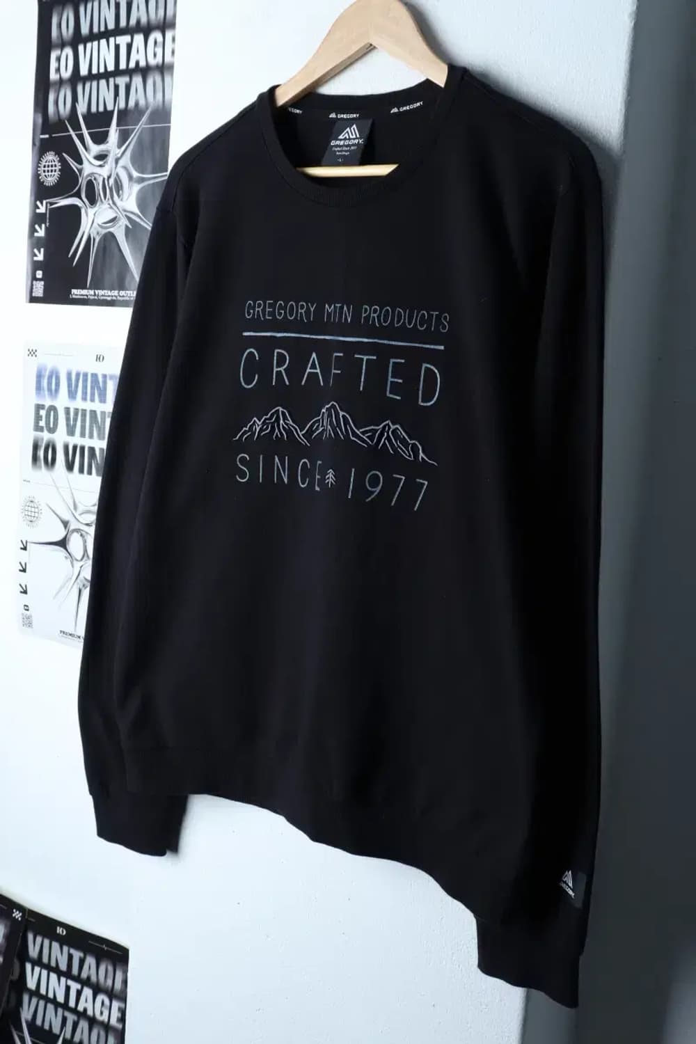 (L-XL) 그레고리 긴팔티셔츠 빅로고 블랙 올드스쿨-171DD 상품이미지1