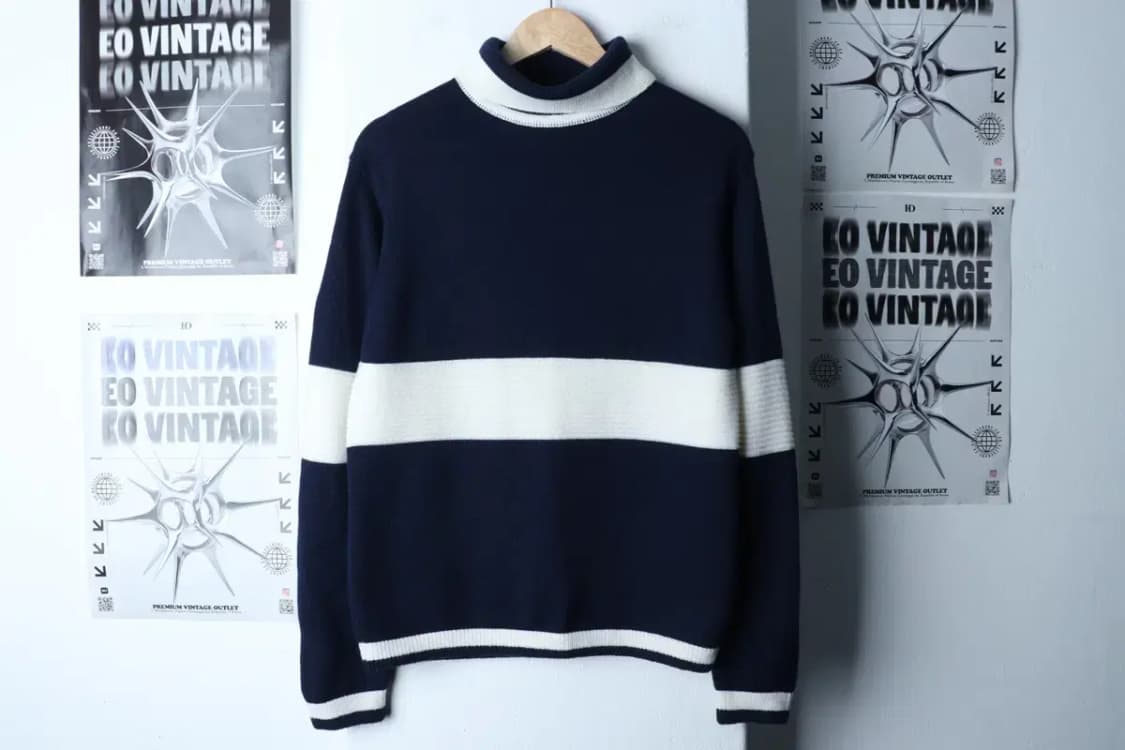 (S) 브랜드빈티지 니트 목폴라 네이비 울-17206 상품이미지2
