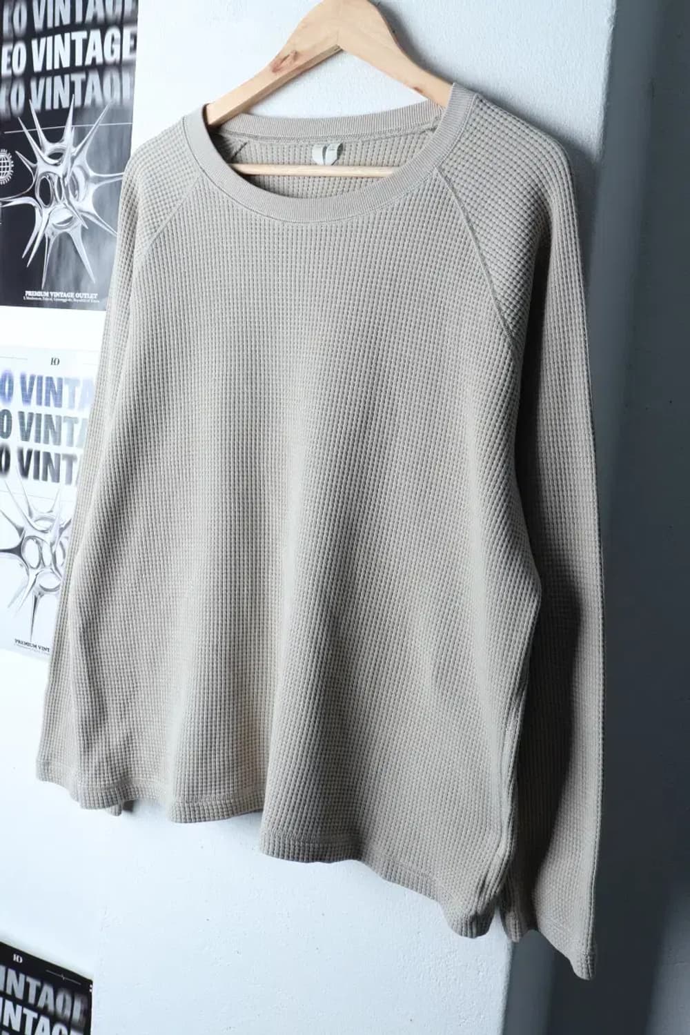 W(L-XL) 아르켓 니트 와플 베이지 무지-17207 상품이미지1