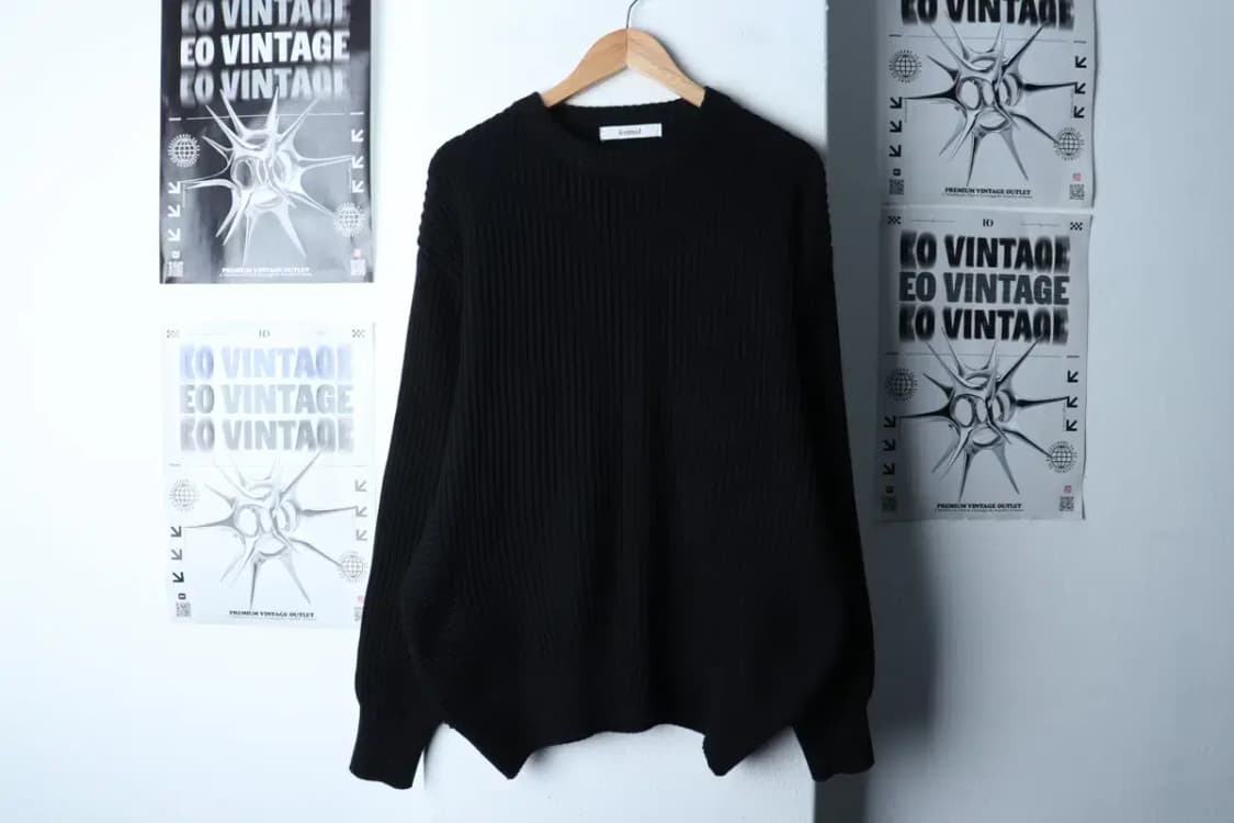 (XL-2XL) 니키드 니트 무지 블랙 헤비-1720A 상품이미지2