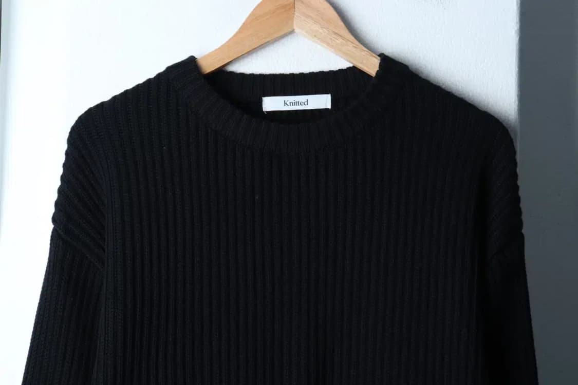 (XL-2XL) 니키드 니트 무지 블랙 헤비-1720A 상품이미지3