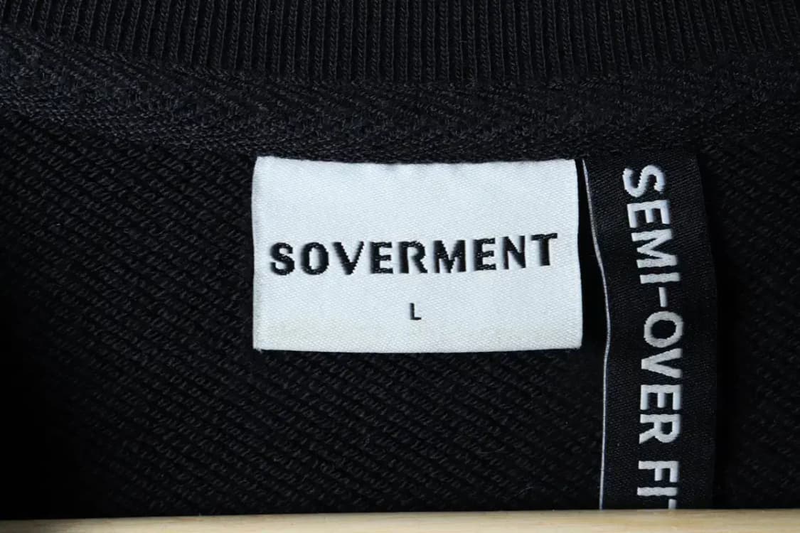 (L-XL) 소버먼트 맨투맨 티셔츠 세미오버 무지 블랙-1720C 상품이미지5