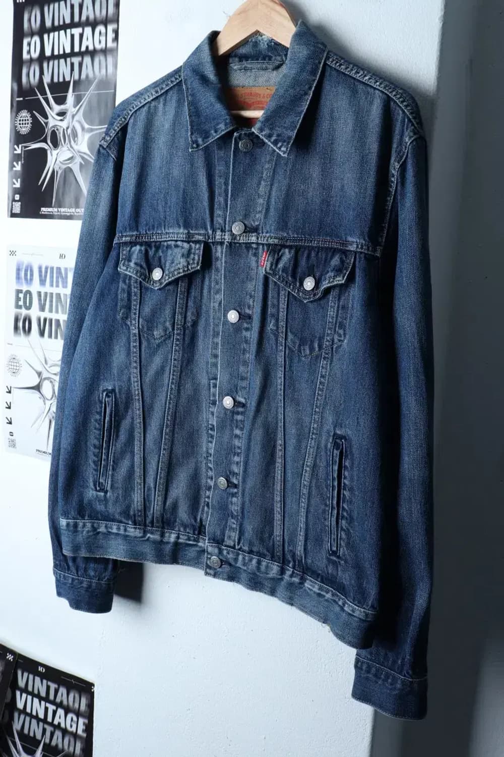 (L) 리바이스 집업 바람막이 점퍼자켓 데님 청 트러커-1720D 상품이미지1