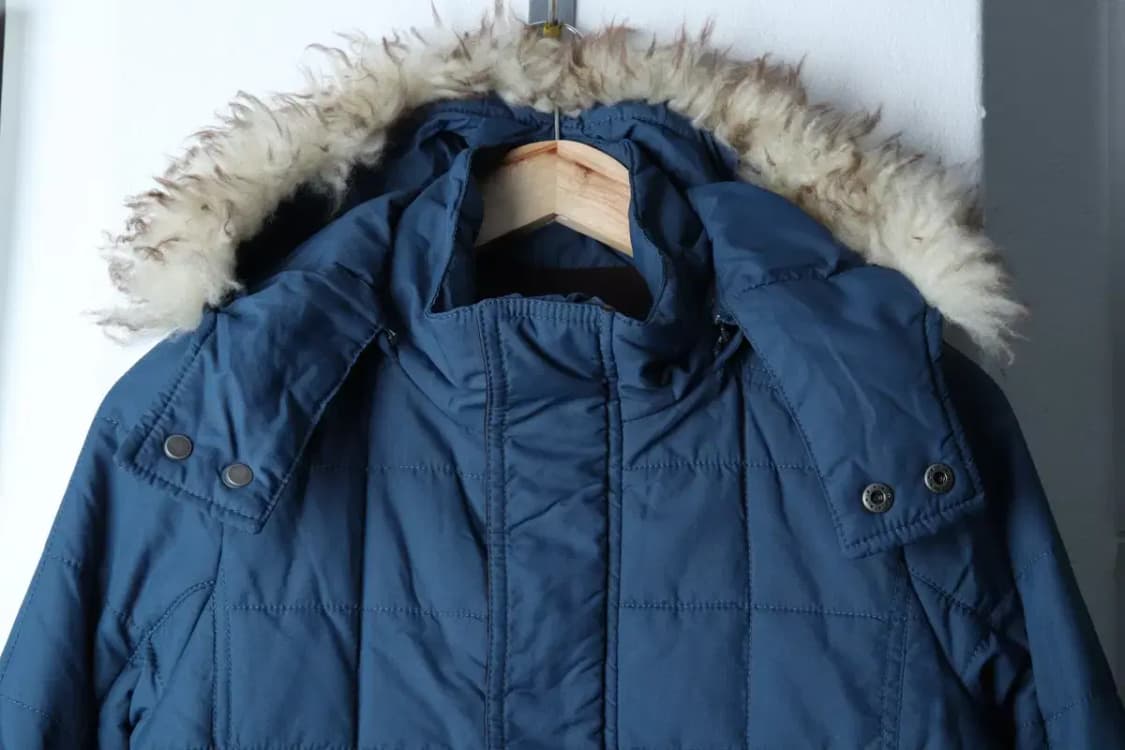 (S-M) 브랜드빈티지 패딩 점퍼자켓 퀄팅 블루 퍼-1720E 상품이미지3