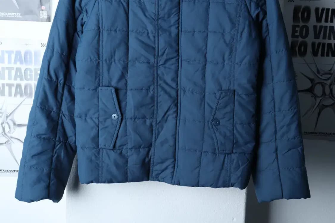 (S-M) 브랜드빈티지 패딩 점퍼자켓 퀄팅 블루 퍼-1720E 상품이미지4