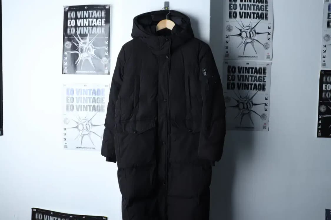 (XS-S) 게스 패딩 점퍼자켓 덕다운 블랙 롱 올드스쿨-1720F 상품이미지2