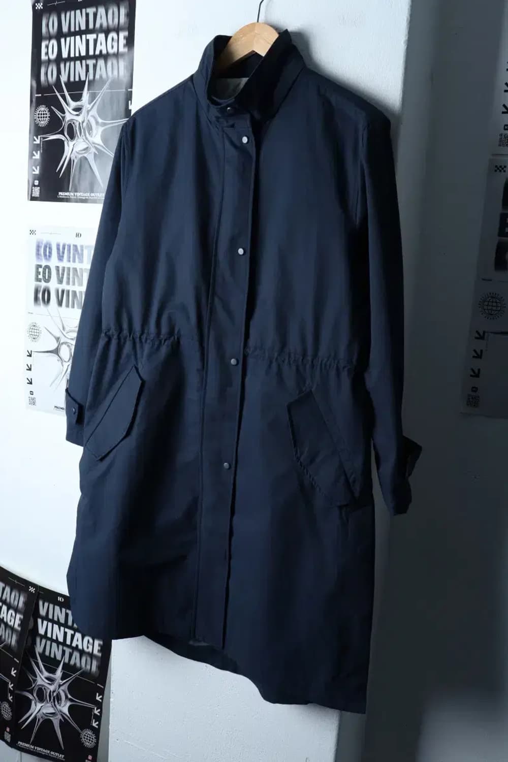 W(M) 카이아크만 집업 바람막이 점퍼자켓 네이비 롱 아메카지-17210 상품이미지1