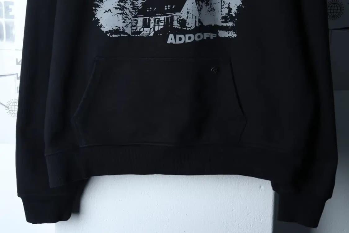(L-2XL) 애드오프 후드티셔츠 프린팅 블랙 올드스쿨-17213 상품이미지5
