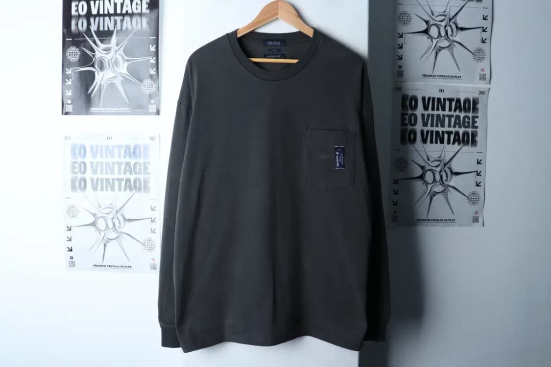 (L-XL) 노티카 긴팔티셔츠 차콜 포켓 일본 한정판-17215 상품이미지2