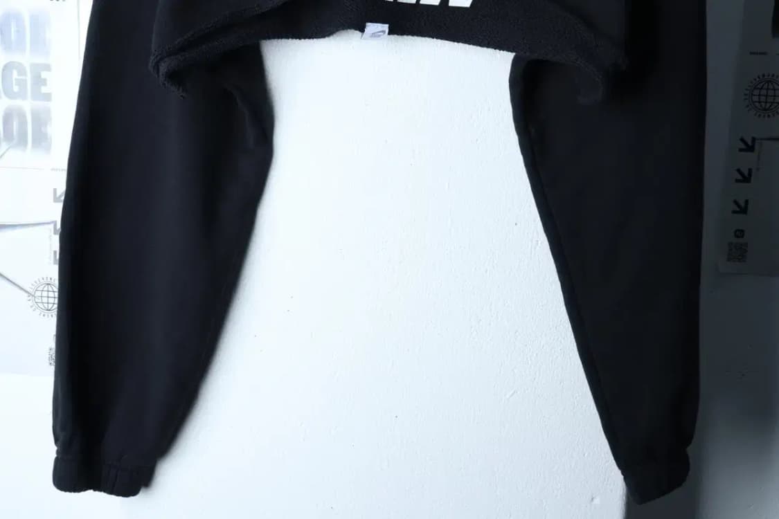 W(XS-S) 나이키 맨투맨 티셔츠 크롭 블랙 스우시 커스텀-17218 상품이미지4