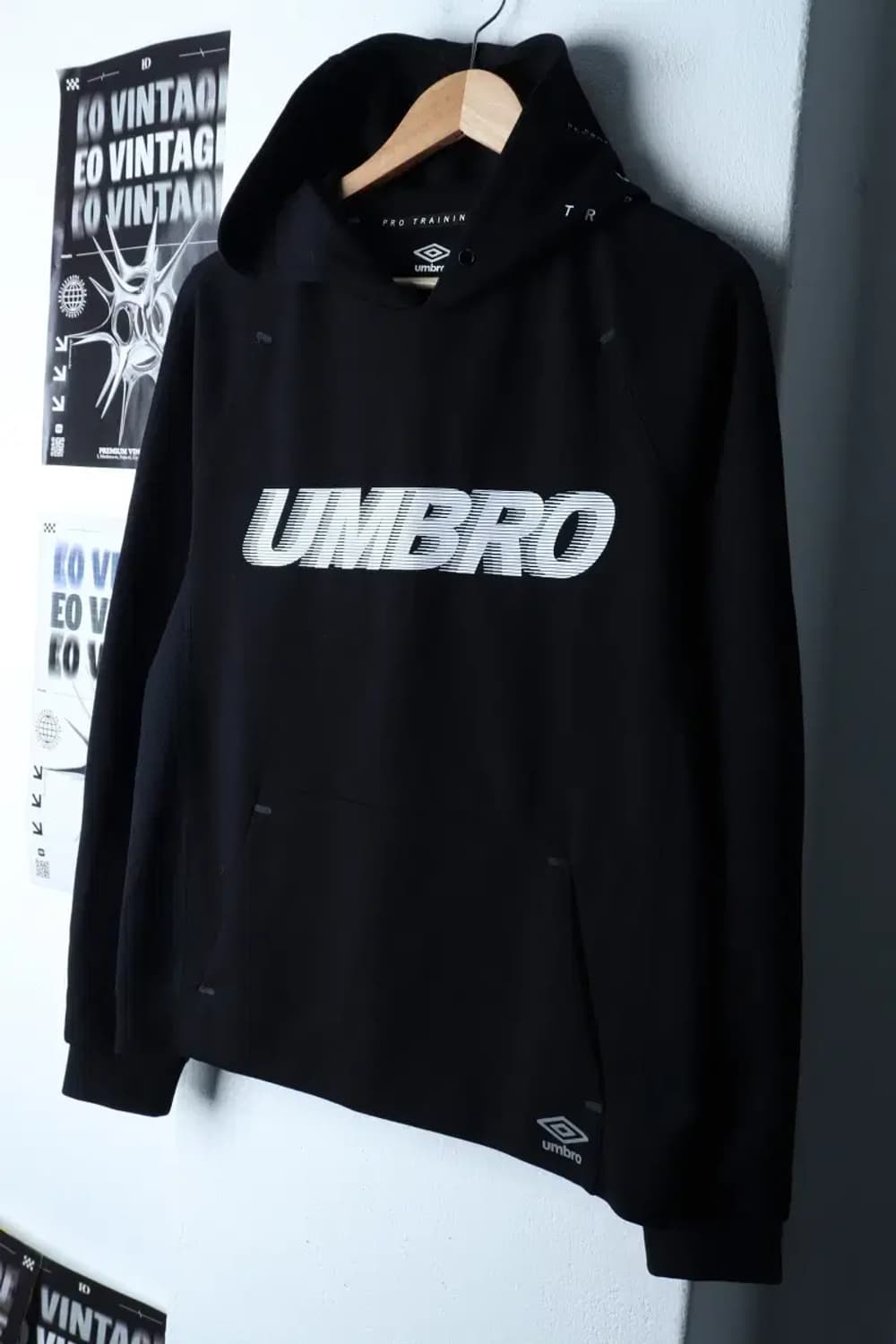 (M) 엄브로 후드티셔츠 기능성 블랙 올드스쿨-1721B 상품이미지1